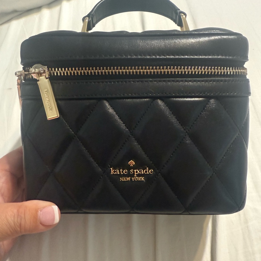 Kate Spade Black Quilted Cosmetic Case